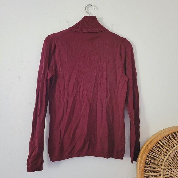 Pendleton Woollen Mills 100% Merino Wool Burgundy Turtleneck Soft M - Picture 2 of 7